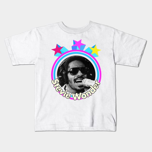 Stevie Wonder - Stars design Kids T-Shirt by PiedPiper